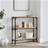 FENLAX Tavolo consolle con ripiani, 75 x 22,5 x 75 cm, per soggiorno, ingresso, consolle sottile, con ripiani, in legno e metallo, rovere Sonoma