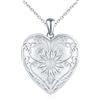 VIKILEE Cuore Portafoto Medaglione Collana Argento 925 Donna: Fiore di Sole Collana di Foto Bellissimo-Ciondolo Portafoto Collane Amuleto Gioielli-Compleanno Anniversario Natale Regali per Lei Argento