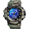 findtime Orologio militare digitale da uomo, orologio digitale da polso 5 ATM, impermeabile, militare, orologio tattico, da uomo, nero, verde, ragazzo, orologio sportivo, cronografo, da uomo, cronografo,
