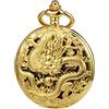 Treeweto Orologio da tasca meccanico da uomo e donna con scheletro antico 3D Dragon Case con catena regalo