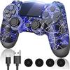 gamtooy Controllore wireless compatibile con la console Play4/Slim/Pro, sostituzione del controller Play4, controller PC cablato, con giroscopio a 6 assi, touch pad