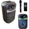 MAKA change your life quality MAKA Speaker Wireless Bluetooth Portatile con Microfono Impianto Audio Cassa Attiva con Effetti di Luce Rgb MP3 USB/SD Batteria Ricaricabile Suono Pulito Equalizzatore (100W 12)