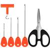Luroad Carp Fishing Baiting Rigs Tool Kit Set, 6 in 1 Carp Fishing Tackle Kit, Compreso l'Ago del Gancio, Trapano, Estrattore di Nodi e la Linea di Treccia di Pesca Forbici per Lures Bait Driller