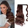Dcbaboo Coda Capelli Extension Ricci 50cm Posticci per Capelli Extension Coda Capelli Finti Clip Mossi Coda di Cavallo Ondulati Code Finte per Capelli Sintetici Lunghi Wrap Ponytail, Auburn scuro