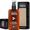 BARBER TOOLS Olio di barba | N°2 | with 100% Natural Oils 80ml - MADE IN FRANCE - Promotes Beard Growth - With RICIN Oil, 7 Plant Oils & 3 Essential Oils & Vitamin E - Beard Care