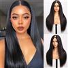 Yavida Parrucca donna capelli veri umani seta V part wig Straight wigs Upgrade u part wig human hair wig Parrucca liscia per le donne Facile da indossare senza colla no lace front glueless wig（18 Inch）