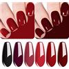 Vishine Smalto Gel Semi-Permanente Serie Rosso Smalto per Unghie UV LED Gel Rosso Vivo Bordeaux Nero Viola Rosa Unghie UV Rosso Anguria 6pcs