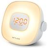 MUSE ML-198 CR Radiosveglia radio FM PLL con suoni naturali, doppio allarme, illuminazione a LED e funzione dimmer, sveglia con luce di sveglia e cambio colore
