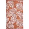 Fusion - Telo da bagno con foglie di terracotta (70 x 130 cm) - 100% cotone - Super morbido - Asciugamano tropicale con foglie di palma - Telo bagno/telo da bagno arancione e bianco - Accessorio bagno