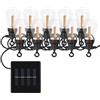 EMOS Catena di luci vintage per feste con pannello solare da 4,5 m, 10 lampadine a LED dal design retrò per esterni, resistente alle intemperie, illuminazione vintage per giardino, festa, balcone