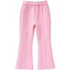 JiAmy Pantaloni da bambina in cotone elastico in vita per il tempo libero con tasche Baggy Flared pantaloni sportivi per ragazze 3-14 anni, grigio., 5-6 Anni