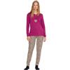 Noidinotte; more than pyjamas Noidinotte - Pigiama Donna Sleep in Caldo Cotone con Collo Due Bottoni - XS Fucsia