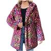 TRIGLICOLEUM Cappotto di pelliccia leopardata da donna alla moda giacca lunga in pelliccia sintetica con cappuccio cappotto in pelliccia sintetica cappotto cappotto cappotto di pelliccia calda giacca invernale