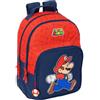 safta SUPER MARIO TRICK - Zaino scuola per bambini, ideale per bambini di diverse età, comodo e versatile, qualità e resistenza, 32 x 15 x 42 cm, blu scuro/rosso, M, Casual
