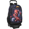 safta SPIDERMAN ATTACK - Zaino scuola con carrello, ideale per bambini di diverse età, comodo e versatile, qualità e resistenza, 33 x 15 x 43 cm, Nero, M, Casual