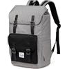 VASCHY Zaino Uomo Donna Impermeabile Zaini Porta PC 15.6 Pollici Zaino Scuola Universita Casual Zainetto Viaggio Trekking Grigio Nero