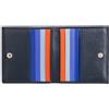 DUDU Portafoglio RFID di pelle multicolore porta carte e monete Navy