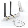 Bingfu Antenna WiFi 2,4 GHz 5,8 GHz 3dBi MIMO RP-SMA Maschio + Cavo 25cm da Prise Micro Coaxiale 0.25mm + Staffa Slot PCIe per Scheda di Rete Wireless Intel M.2 NGFF Router Adattatore WiFi Laptop PC