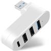 AXFEE 1 Pezzi USB 3.0 Hub, Ruotabile 3-Porta Splitter Hub, USB 2.0 + USB 3.0+ Type C per Computer, Portatile, MacBook, Chiavetta USB, Stampante, Tastiera, Mouse, Cuffie-Bianco