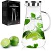 LIBWYS Caraffa in vetro borosilicato da 2200 ml, brocca in vetro borosilicato, resistente al calore, per bevande fai da te, succhi, tè caldo/freddo, latte