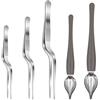 Wudong Set di 5 Cucchiai da Cucina in Acciaio Inox con Beccuccio Affusolato e Pinzette, Pinzette di Precisione e Cucchiaio Cucina per Piatti da Cucina Decorazione,Dessert,Decorazioni per Dolci e Pasticceria