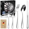 Siproch Set Posate 12 Persone,18/10 Acciaio Inox - 60 Pezzi Servizio Posate 12 Persone, Lavabili in Lavastoviglie