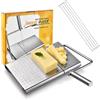 MYLERCT Taglia Formaggio in Acciaio Inox con Scala, 6 Fili Intercambiabili | Taglia Formaggio a Filo, Tagliaformaggio, Taglio Preciso, Supporto Stabile, per Formaggi da Teneri a Semiduri