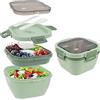 Comius Sharp 1700 ML Lunch Box Bento Box con Scomparti Divisor, Porta Pranzo Lunch Box con Posate 3 Scomparti Insalata e Snack Bento Box, per Scuola Lavoro Picnic