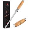 XINZUO Diamante Acciarino per Affilare 36.2cm, Professionale Acciaio ad Alto Tenore di Carbonio Acciaini Affilatori, Per Affilare vari Coltelli da Cucina -Manico in Legno d'Ulivo -Serie Lan