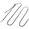 QUARKZMAN Catena per Borsa a Tracolla, 135cm Catene per Borse Regolabili Cinghia Ricambio Tracolla Catena Borse per Borse Pochette Portafogli Fai Da Te, Nero/Argento