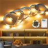 MUSUNIA Striscia LED a batteria, 2 m, luce bianca calda, funzionamento a batteria, con timer, decorazione natalizia