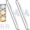 Realky Lampada da incasso da cucina a LED, 2 pezzi, dimmerabile, senza fili, striscia luminosa a LED ricaricabile, luce da cucina a batteria USB, per specchi e scrivanie