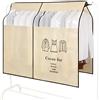 xocome Copriabiti da Armadio, 120 x 120 cm Copertura per Stand Appendiabiti Protettiva Antipolvere Telo Copri Stender Vestiti con Finestra Trasparente Visibile (Beige)