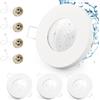 GeyouLux 4x Faretti LED da incasso IP65 cornice con presa GU10 Faretti LED Soffitto in ferro Bianco Foro da 68mm Faretti da incasso per cartongesso bagno cucina Rotondo