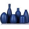 QIANLING Vaso in ceramica blu - Set di 6 vasi Blue Bud, moderni vasi decorativi blu navy per casa, ufficio, soggiorno, decorazioni per la tavola - Centrotavola ideali per fiori, mensole e accenti del camino