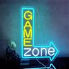 Looklight Game Zone Insegne al neon per giocatori Insegne al neon per giochi Insegne a led per sala giochi Frecce neon sign per giochi per camera dei ragazzi Zona di gioco Regali per giocatori