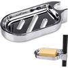 imposyu Porta sapone doccia bar ABS plastica rettangolare argento 22/24/25 mm