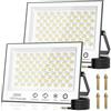 wowspeed Faretto LED da Esterno 200W 2 Pezzi - Super Luminoso 20000LM Faretti LED 6500K Bianco Freddo Faro LED Esterno, IP65 Impermeabile Faretti LED Esterno per Giardino,Patio, Cortile, Terrazza, Garage