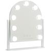 Flamingueo Specchio Trucco con Luci Curvo - 9 LED - 3 Modi di Luce - Intensità Regolabile - Controllo Tattile - Posizione Regolabile - Vanity Mirror - Bianco - 30,5x6x36cm