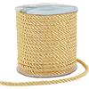 OLYCRAFT 27M 5mm Corda In Nylon Intrecciato 3-Strati Gold Twist Cord Trim per La Decorazione Domestica, Artigianato E Costumi