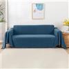 VanderHOME Telo Copridivano Antiscivolo Impermeabile Copritutto Universale Decorativo Per Divani, Copridivano Antigraffio Gatto, Fodera Divano Antimacchia Lavabile 180 * 300cm-Blu scuro