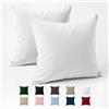 Dreamzie Federe 65x65 Cotone Rinforzato (Set da 2) - Bianco - Trama Fitta a 57 Fili/cm² - Federe Cuscini 65x65 cm - Federe Cuscino 65x65 Certificate Oeko Tex - Dreamzie