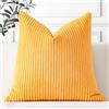Artscope 1 Pezzi Federe per Cuscini in Velluto a Coste Elegante Copricuscini Decorativo per Domestica Soggiorno Camera da Letto Divano 60x60cm, Giallo