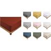 Promo Linge Lenzuolo con angoli in percalle 100% cotone, 10 colori diversi, dimensioni 90 x 190 cm, 140 x 190 cm, 160 x 200 cm, 180 x 200 cm, berretto da 30 cm, rosso, 140 x 190 cm
