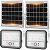 Aigostar-Faretti Solari a Led da Esterno,80W,800LM,Batteria di Grande Capacità,Faretto Led da Esterno Solare con Sensore di Movimento,IP65,Lampada Solare con Telecomando per Giardino, Garage,2 Pezzi