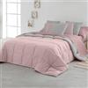 SOMNI HOME Piumino nordico bicolore Reverisble letto 150/160 cm Duvet microfibra calda comoda leggera. Letto matrimoniale. Qualità 400 gr. Rosa - Grigio 250x260