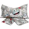 GX GARGIX GARGIX Completo letto lenzuola 100% cotone singolo una piazza sotto sopra federa smile (L-JL/SMI-GRIGIO)