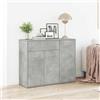 Higsose Credenza 88x30x70cm Grigio Cemento,Truciolato,Armadietto Compatto Mobile Da Esterno Balcone Mobiletto Ingresso Salvaspazio Armadio Con Cassetti Credenza In Legno