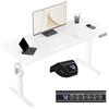 WOLTU 140x60cm Scrivania Regolabile in Altezza, Tavolo da Gioco con Sollevamento Elettrico, con Ricarica USB, 4 Altezze Di Memoria e Protezione Anticollisione, Bianco, TS194ws03