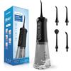 TUREWELL Idropulsore Dentale Portatile 310ML con 5 Modalità, 4 Ugelli, Irrigatore Orale Ricaricabile IPX7 Impermeabile per Casa e Viaggio, Migliora la Salute Dentale